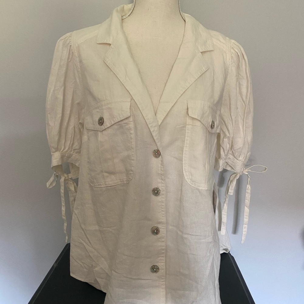 Women’s Free People bow sleeve top M NWT